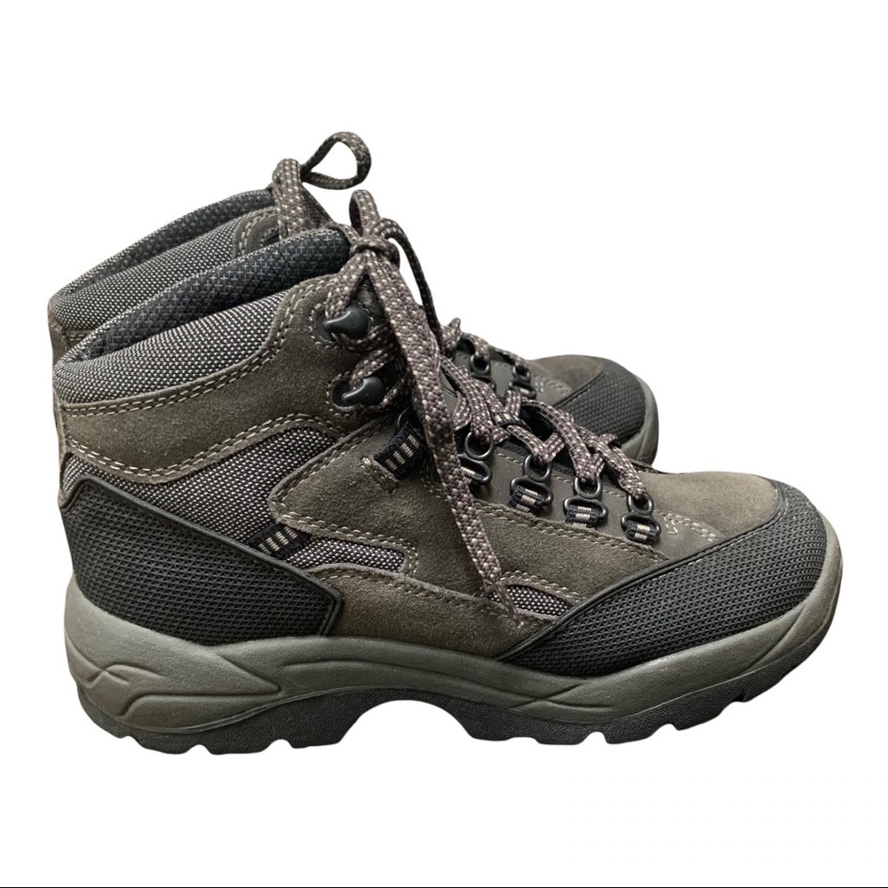 State Street Black/ Gray Leather/Synthetic Hiking Trail Boots Men’s Size 7.5